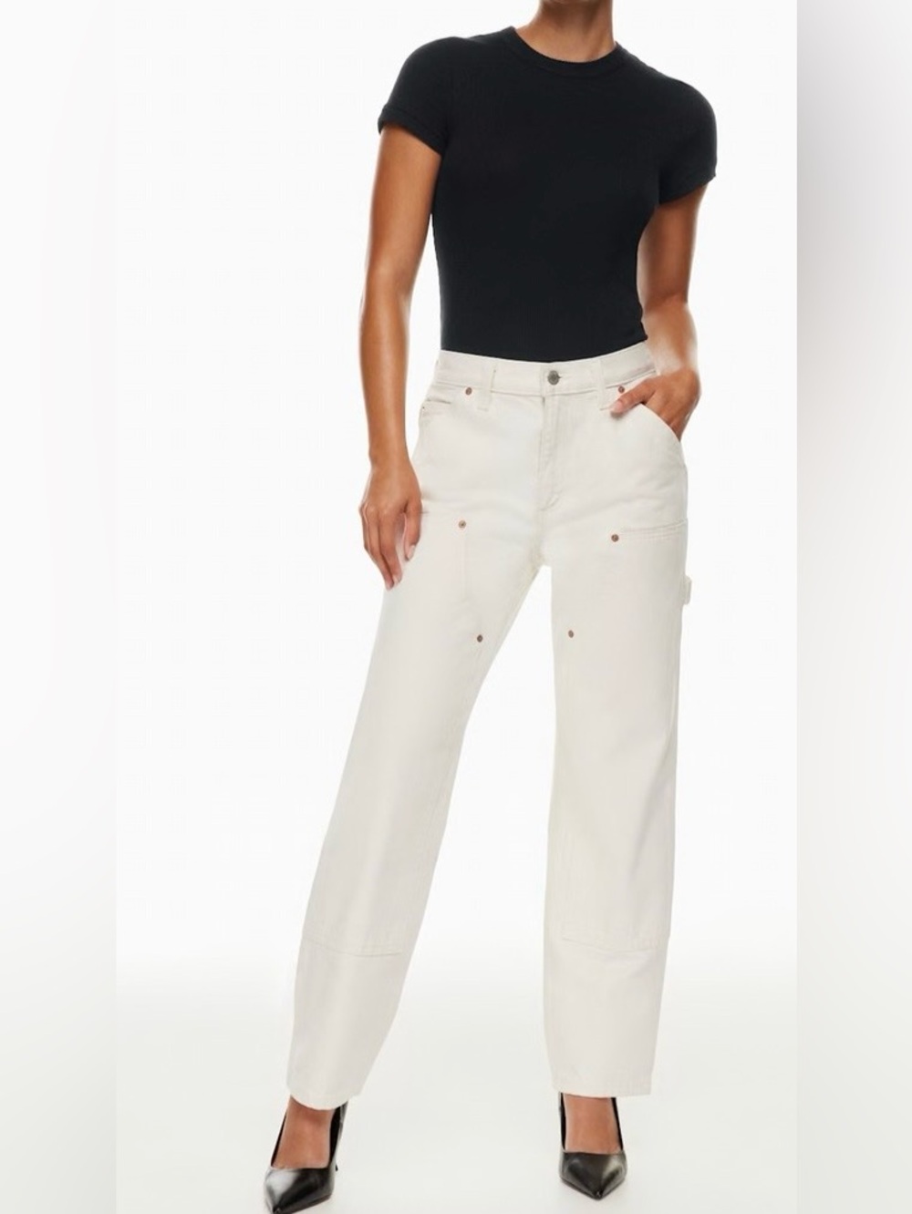 DENIM FORUM THE LOU LOW RISE CARPENTER PANT $128. 100% ITALIAN ORGANIC COTTON